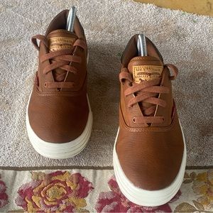 Levi's Mens Shoes Size7.5 Comfort Insole Faux Brown Leather Sneakers